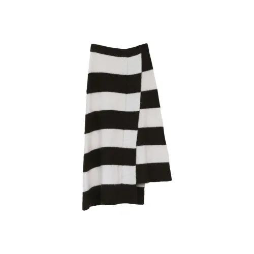 SWAYING KNIT 화이트 다크 브라운 여성 니트 롱 스커트