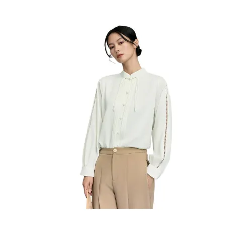 XINGHEHANGE 무지 비단 여성 셔츠