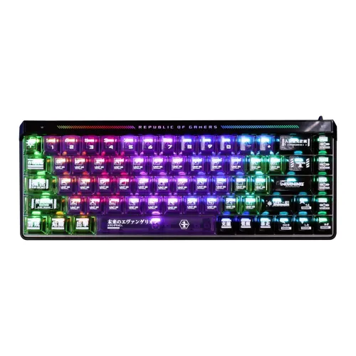ROG 마법사 ACE HFX 유선형 연결 68키 RT Linear 스위치 맞춤제작 키 여행 8KHz 응답 속도, 가스켓 구조, 체리 MX와 호환 가능, RGB 동기화, 게이밍 및 E스포츠 개성 있는 기계식 키보드