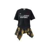 Black+Yellow Plaid Skirt