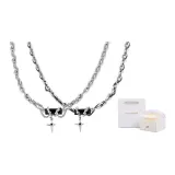 Cuban Couple Necklace+Rose Box