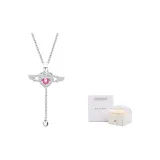 Cupid's Heart Necklace (Pink Zircon)+Rose Box