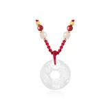 Chinese Auspicious Animal Swallowing Gold Peaceful Buckle Necklace[Red String]