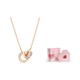 White Zircon Double Ring Necklace+Valentine's Day Gift Box