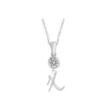 Plain Chain+Pendant+Crystal+Letter X
