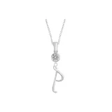 Plain Chain+Pendant+Crystal+Letter P