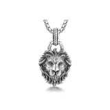 Lion Pendant-Hexagonal Silver Chain