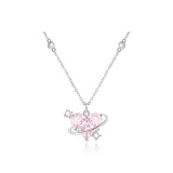 Necklace-Heartbeat Pink