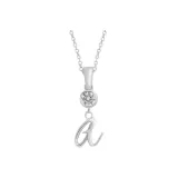 Plain Chain+Pendant+Crystal+Letter A