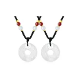Chinese Auspicious Animal Peaceful Buckle Necklace Black Cord[1 Pair]