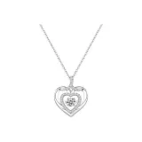 Lively Guardian Heart Necklace-Silver