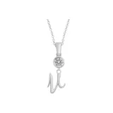 Plain Chain+Pendant+Crystal+Letter U