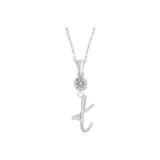 Plain Chain+Pendant+Crystal+Letter T