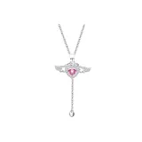 Cupid's Heart Necklace (Pink Zircon)