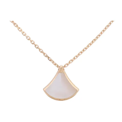 BVLGARI Divas' 드림 시리즈 화이트 마더 오브 펄 목걸이 여성 18K 로즈 골드