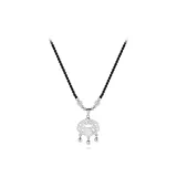 Sterling Silver Peaceful Lock Necklace[White]
