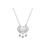 Silver Auspicious Clouds Peaceful Buckle Necklace