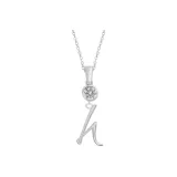 Plain Chain+Pendant+Crystal+Letter H