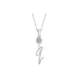 Plain Chain+Pendant+Crystal+Letter Q