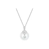 Fu Character Pendant Peaceful Buckle Necklace[Silver Style]