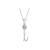 Plain Chain+Pendant+Crystal Diamond+Letter I