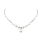 Silver Nugget Pearl Necklace (Alloy Version)