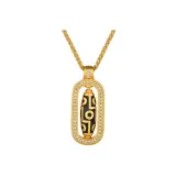 Gold-6 Eye Dzi Bead Necklace