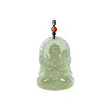 Hetian Jade Four-Armed Guanyin (Green Jade Style)