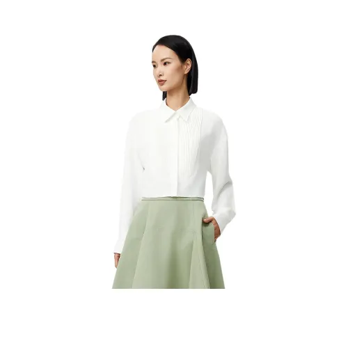 XUANZHIWU 우드 화이트 여성 셔츠