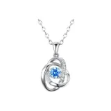Ocean's Heart Necklace-Blue Zircon