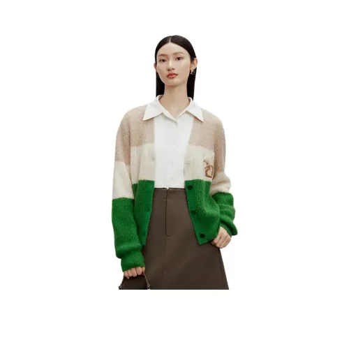 DESIGNICE 배색 여성 스웨터