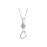 Plain Chain+Pendant+Crystal+Letter C