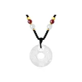 Chinese Auspicious Animal Swallowing Gold Peaceful Buckle Necklace[Black Cord]
