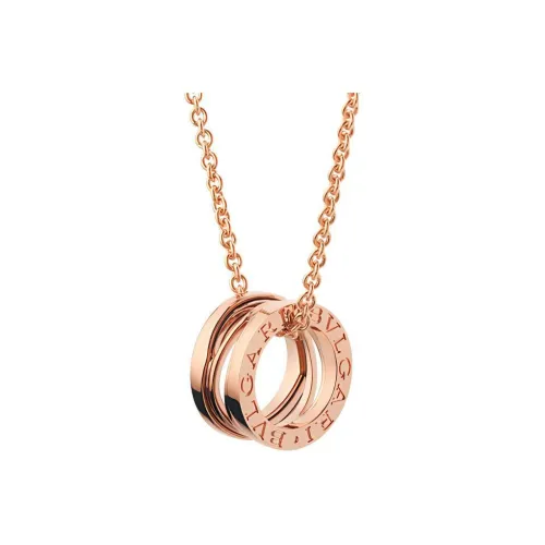 BVLGARI B.Zero1 시리즈 캐럿 골드 목걸이 남녀공용 로즈 골드