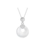 Silver 925-Jade Fulfillment Peaceful Buckle Necklace