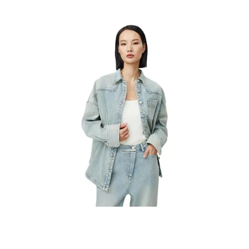 XUANZHIWU 블루 여성 데님 자켓