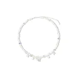Surrounding Zircon Heart Shell Pearl Necklace