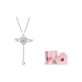 Cupid's Heart Necklace (White Zircon)+Valentine's Day Box