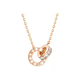 White Zircon Double Ring Necklace