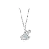 Ginkgo Pendant Necklace-Silver