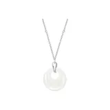 Lucky Peaceful Buckle Necklace[White Gold]
