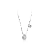 Waterdrop Zircon Necklace (Silver)