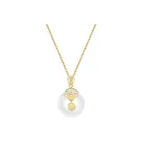 Fu Character Pendant Peaceful Buckle Necklace[Gold]