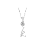 Plain Chain+Pendant+Crystal+Letter K