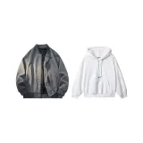 Gray Jacket+White Sweatshirt