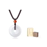 White Chalcedony Peaceful Buckle Necklace