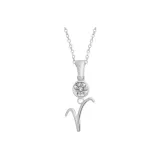 Plain Chain+Pendant+Crystal+Letter V