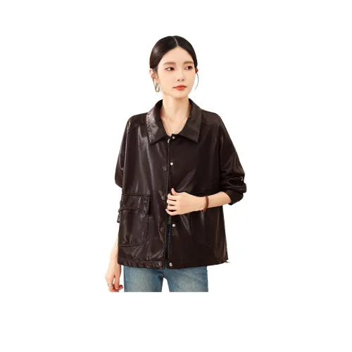 IVENI 커피 색상 여성 자켓