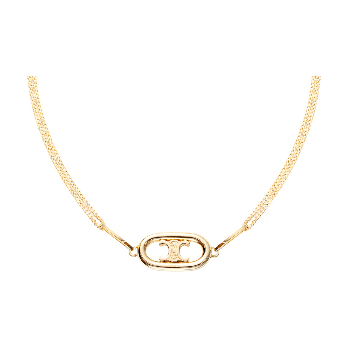 【CELINE】Maillon Celine Necklace in Brass with Gold Finish Celine Maillon Triomphe Necklace in Gold Brass | Cosette