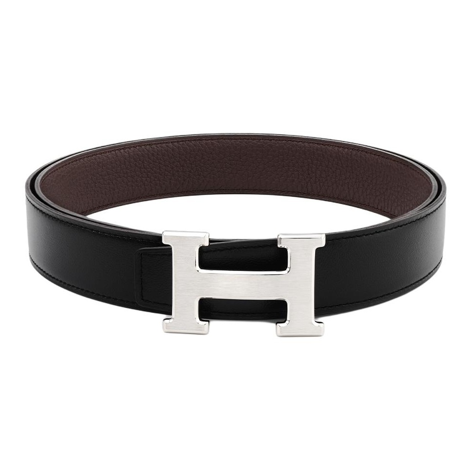 HERMES ブラック ベルト 75 HERMES Leather Belts Men Black - POIZON